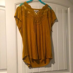 Mustard yellow KEREN HART blouse, large